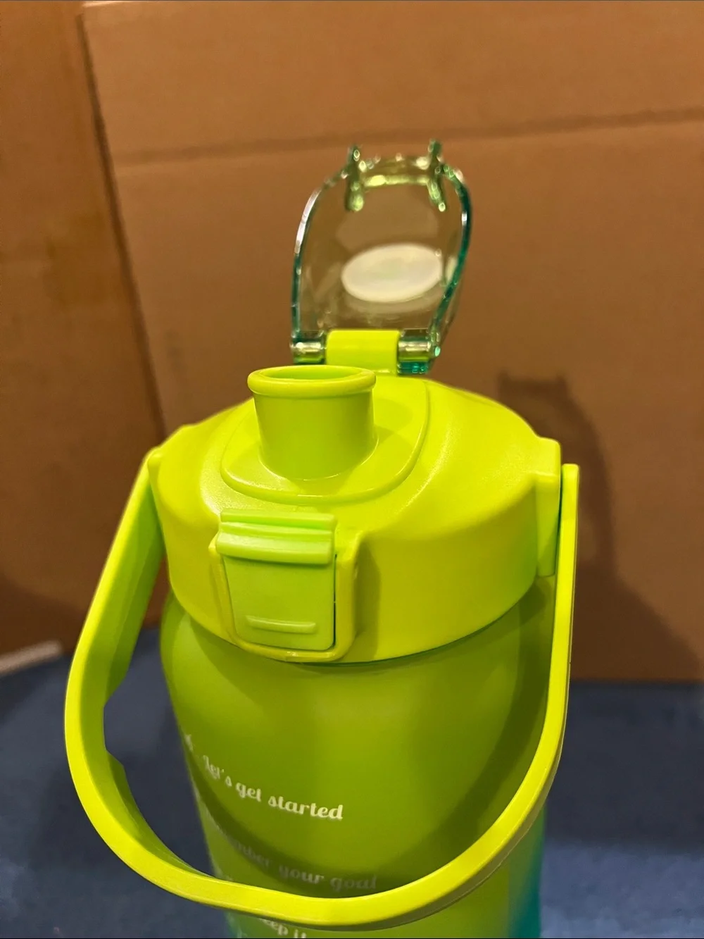 Ombre Green to Teal Water Bottle with Flip Lid